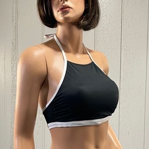 * Uniqlo Women's Black & white Princess Tam Tam Paris Swim Top Sz L